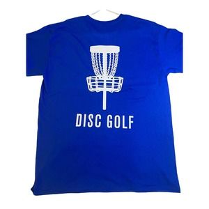 Disc Golf Double Basket Shirt Double Sided L Graphic T-Shirt Gildan Royal Blue